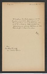k.k. naturhistorisches Hofmuseum, Intendanzakten 1885-1896 (Hauer), Aktenzahl Z.184/1887, Seite 1